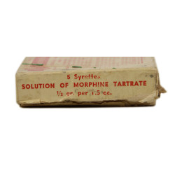 Boîte de 5 syrettes de morphine, USAMD, Item No. 9115500