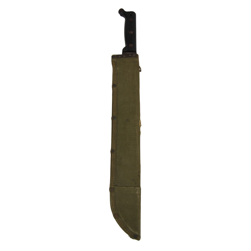 Machette M-1942, TRUE TEMPER 1944, avec fourreau en toile, MIDLAND Fabrics Co. 1944