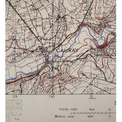 Carte alliée, Gavray, Normandie, 1943