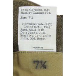 Cap, Garrison, Artillery, Size 7 1/8, 1943