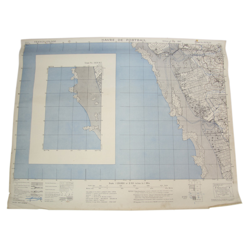 Map, Allied, Havre de Portbail, Normandy, 1943, 9th, 79th & 90th Infantry Division