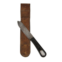 Knife, Bakelite handle, L.F.& C. 1941, with leather sheath