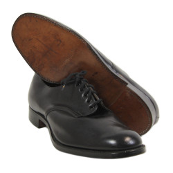 Chaussures basses, cuir noir, officier Royal Navy, WILSON & WATSON Ltd 1942, pointure 44