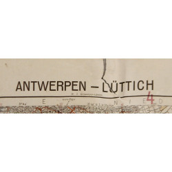 Carte allemande, Anvers - Lüttich, Belgique, Luftwaffe, 1942