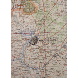 Carte allemande, Anvers - Lüttich, Belgique, Luftwaffe, 1942