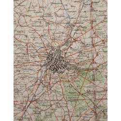 Carte allemande, Anvers - Lüttich, Belgique, Luftwaffe, 1942