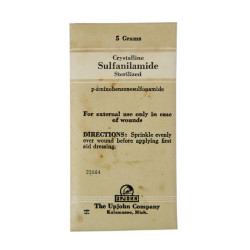 Sachet de sulfanilamides, The Upjohn Company, plein