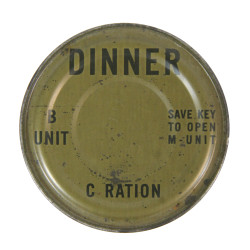 Ration C, US Army, DINNER, B Unit