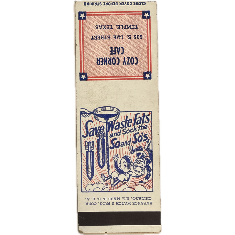 Matchbook, Grotesque images of Hitler and Tojo