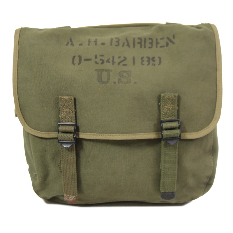 Bag, Field, M-1936, OD 7, Kadin, 1944, Maj. Arnold Barben, Corps of Engineers, CBI