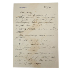 Lettre & insignes, Pfc. Edward Haas, 107th General Hospital