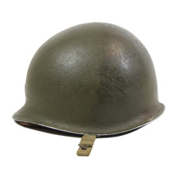 Helmet, M1, Fixed Loops, Cpt. Charles Maus, Co. K, 116th Inf. Regt., 29th Infantry Division, D-Day, Omaha Beach, WIA, Normandy