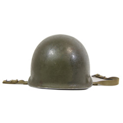 Helmet, M1, Fixed Loops, Cpt. Charles Maus, Co. K, 116th Inf. Regt., 29th Infantry Division, D-Day, Omaha Beach, WIA, Normandy