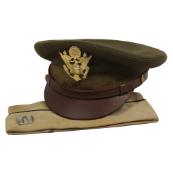 Officer's Visor Cap and Garrison Cap, US Army, Cpt. Robert Currier, Artillery