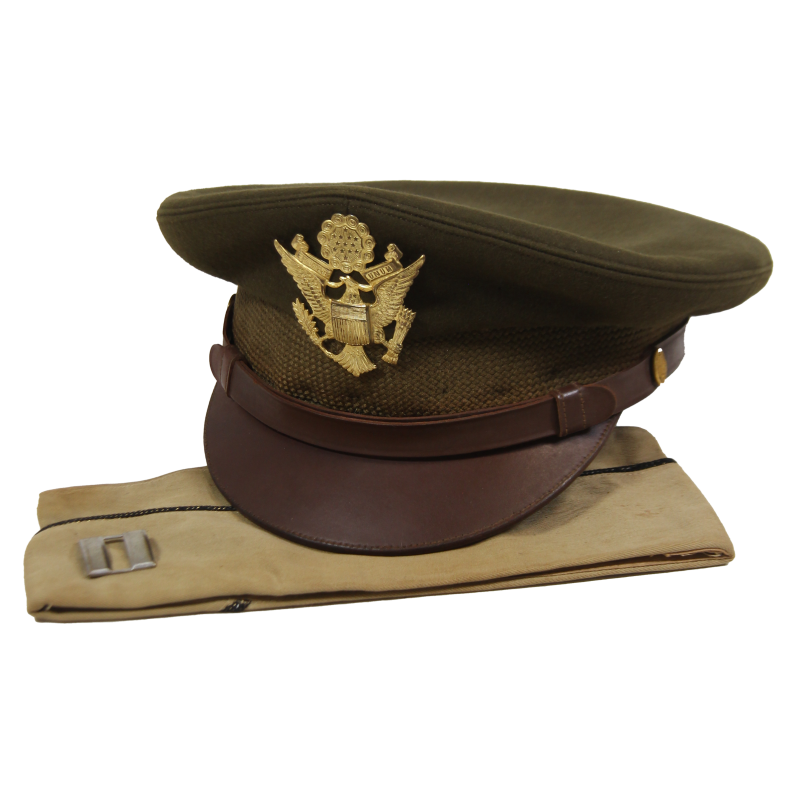 Officer's Visor Cap and Garrison Cap, US Army, Cpt. Robert Currier, Artillery