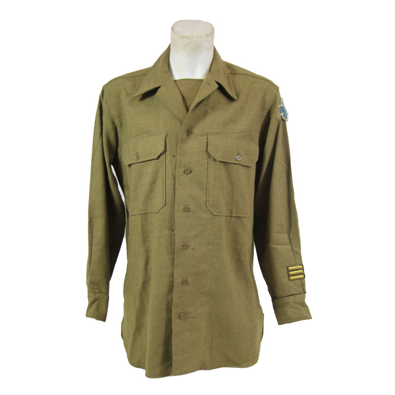 Chemise moutarde, 15 ½ x 33, 1943, 88th Inf. Div., fabrication italienne