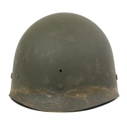 Helmet, M1, Fixed Loops, INLAND Liner, Lt. Cmdr. M. G. Carpenter, US Naval Reserve, Medical Corps, Guadalcanal, 1943