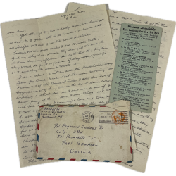 Letter, Pvt. Ray Geddes, Fort Benning, 501st PIR, 1943