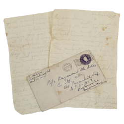 Letter, Pfc. Ray Geddes, Co. G, 501st PIR, 1943