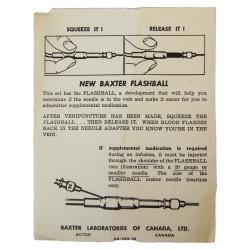 Nécessaire de perfusion, sang, plasma, sérum ou solution, No. R193, BAXTER LABORATORIES OF CANADA, LTD., dans sa boîte