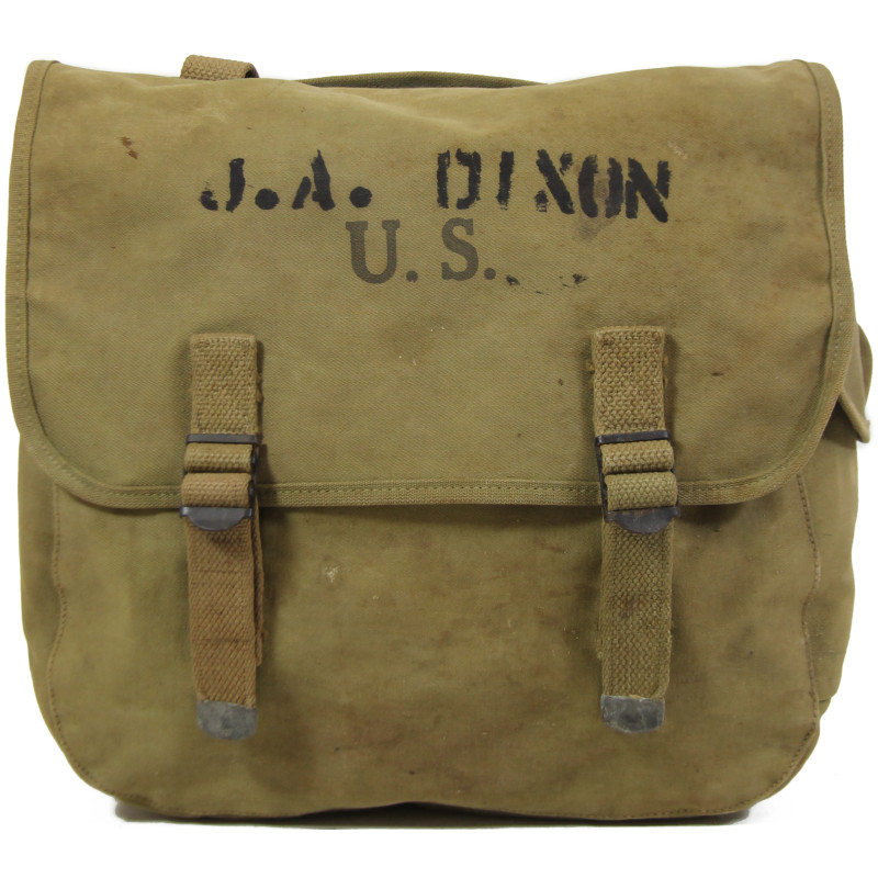 Bag, Field, M-1936, Rubberized, B.B.S. CO. 1943, John A. Dixon, 505th PIR, 82nd Airborne Division