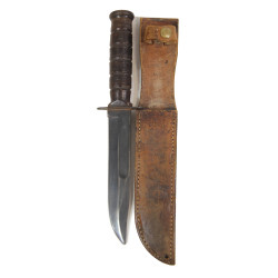 Knife, Fighting, MK 2, CAMILLUS, USMC, with Leather Scabbard, Cpl. Samuel Clegg, Fleet Marine Force