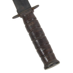 Knife, Fighting, MK 2, CAMILLUS, USMC, with Leather Scabbard, Cpl. Samuel Clegg, Fleet Marine Force