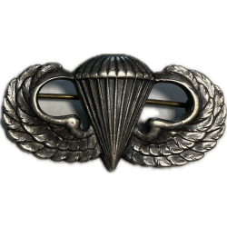 Badge, Parachutist's, 'Jump Wings', US Army, GEMSCO N.Y., Sterling, Pin Back