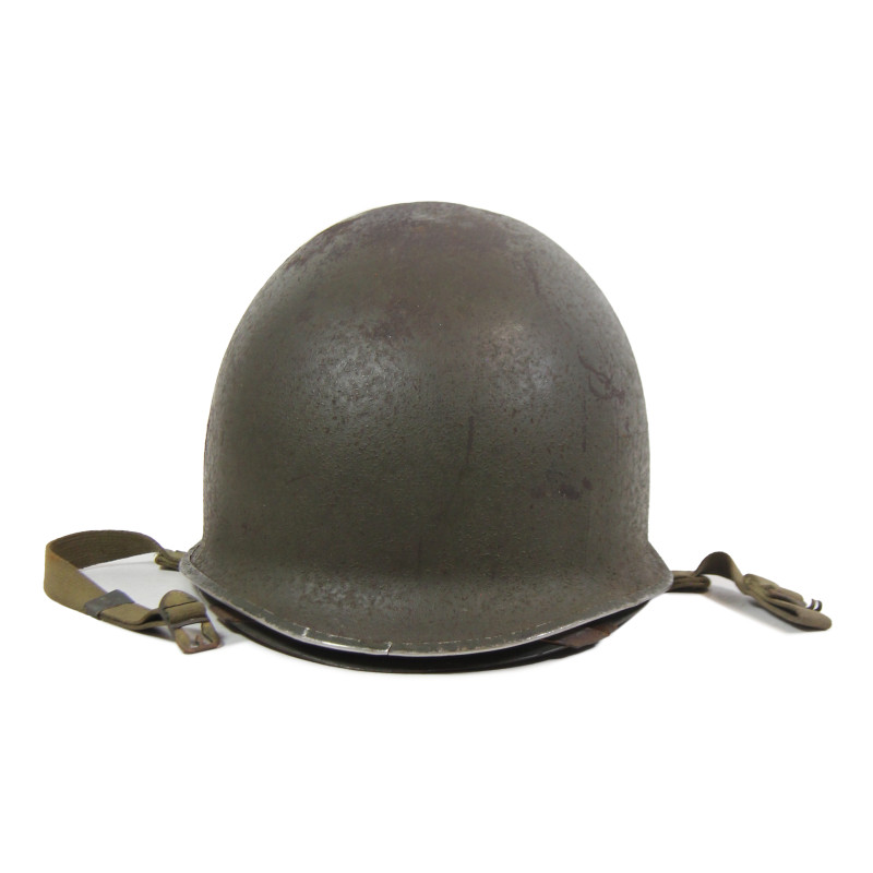 Helmet, M1, Fixed Loops, FIRESTONE Liner, Plain A Washers, 2nd Lt. Charles Smith, Jr.