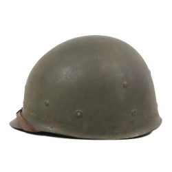 Helmet, M1, Fixed Loops, FIRESTONE Liner, Plain A Washers, 2nd Lt. Charles Smith, Jr.