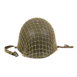 Casque M1, pattes fixes, liner FIRESTONE/INLAND, avec filet de camouflage