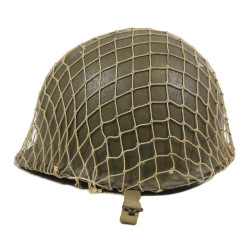 Casque M1, pattes fixes, liner FIRESTONE/INLAND, avec filet de camouflage