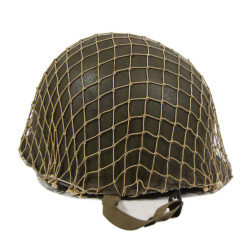 Helmet, M1, Fixed Loops, FIRESTONE/INLAND Liner, with Camouflage Net