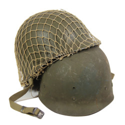 Helmet, M1, Fixed Loops, FIRESTONE/INLAND Liner, with Camouflage Net