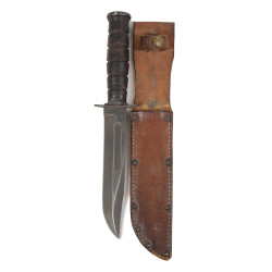 Knife, Fighting, MK 2, CAMILLUS, with Leather Scabbard, US Navy