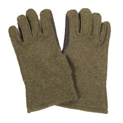 Gloves, Wool, with Leather Palm, US Army, Size 9, J. KAYSER & CO.