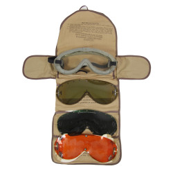 Goggles, Polaroid, No. 1021, US Army, with Canvas Case and Spare Lenses