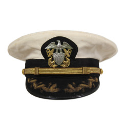 Casquette officier supérieur, US Navy, blanche, BANCROFT