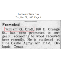 Certificat, formation de secourisme, American Red Cross, Cpl. William Croft, USAAF, 1942