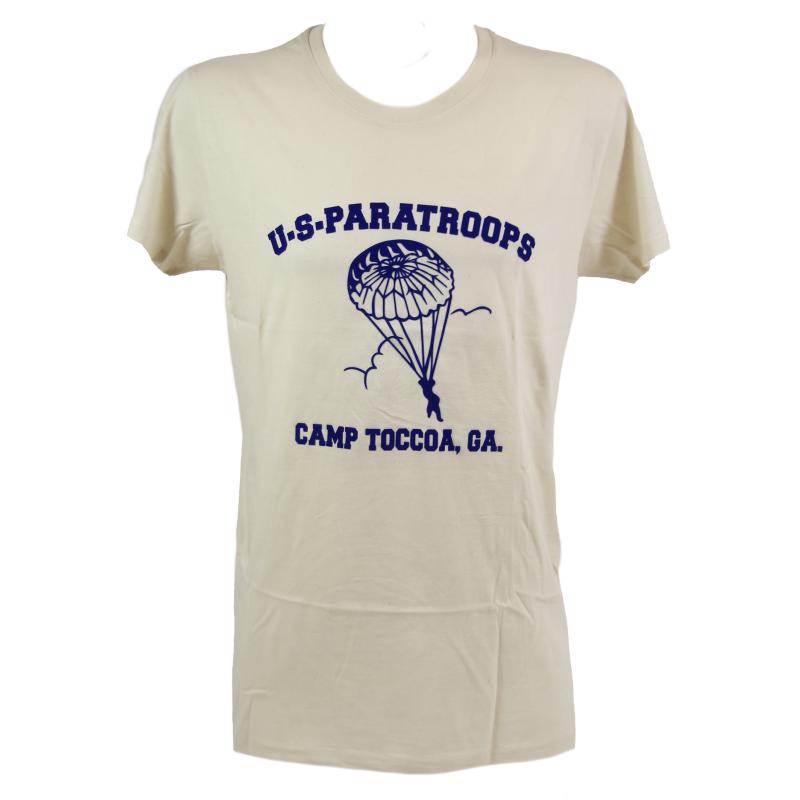 T-shirt, US PARATROOPS Camp Toccoa, FLOCKED