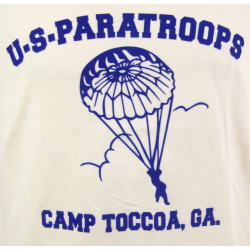 T-shirt, US PARATROOPS Camp Toccoa, FLOCKED