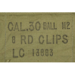 Bandoleer en toile, M1 Garand, 2e type, LAKE CITY ARMY AMMUNITION PLANT