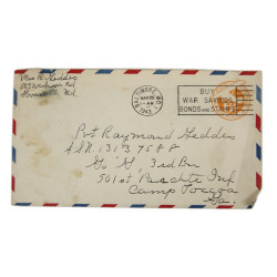 Letter, Pvt. Ray Geddes, Camp Toccoa, 501st PIR, 1943