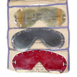 Lunettes Polaroid, No. 1021, US Army, avec étui en toile et écrans interchangeables