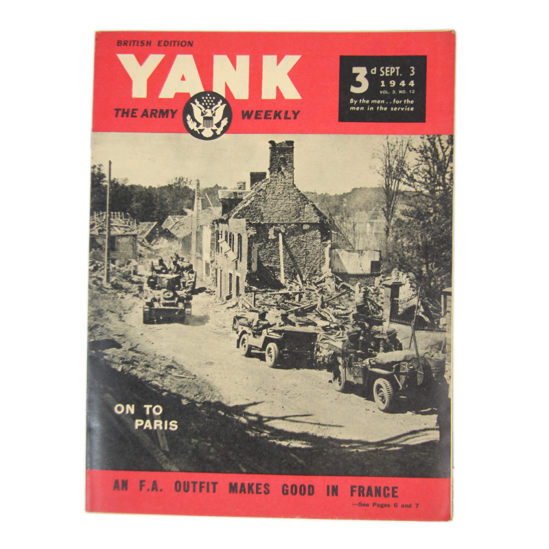 Magazine YANK, 3 septembre 1944, "On To Paris"