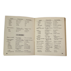 Livret, French Phrase Book, TM 30-602, 28 septembre 1943