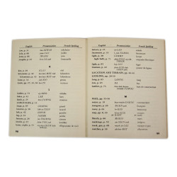 Livret, French Phrase Book, TM 30-602, 28 septembre 1943