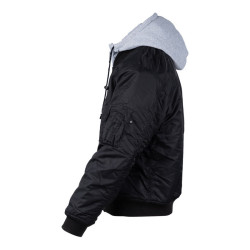 Bomber-style pilot jacket with hood