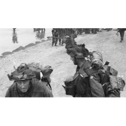 Helmet, Mk II, BMB-CCL, British, 1943, with Camouflage Net, Beach Group