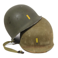 Casque M1, pattes fixes, liner HAWLEY, 2nd Lieutenant